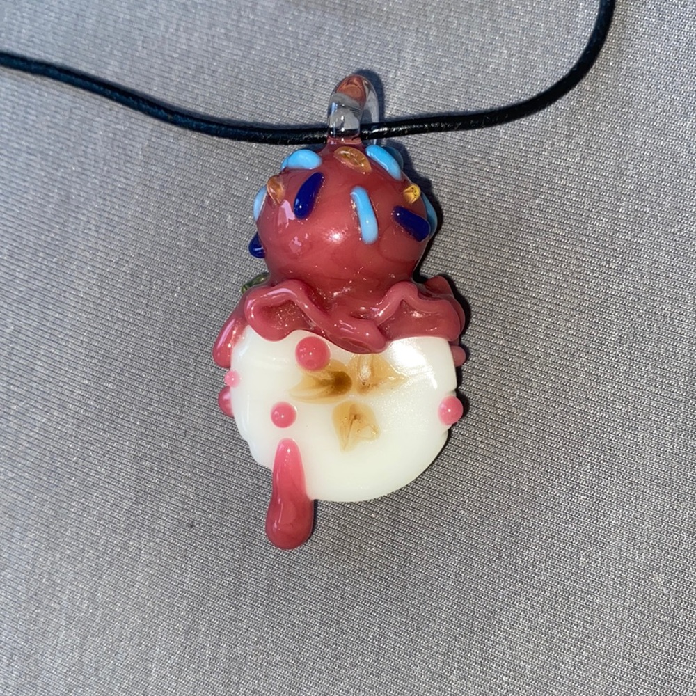 Renee Patula x Glass by Boots hand blown glass pendant banana split